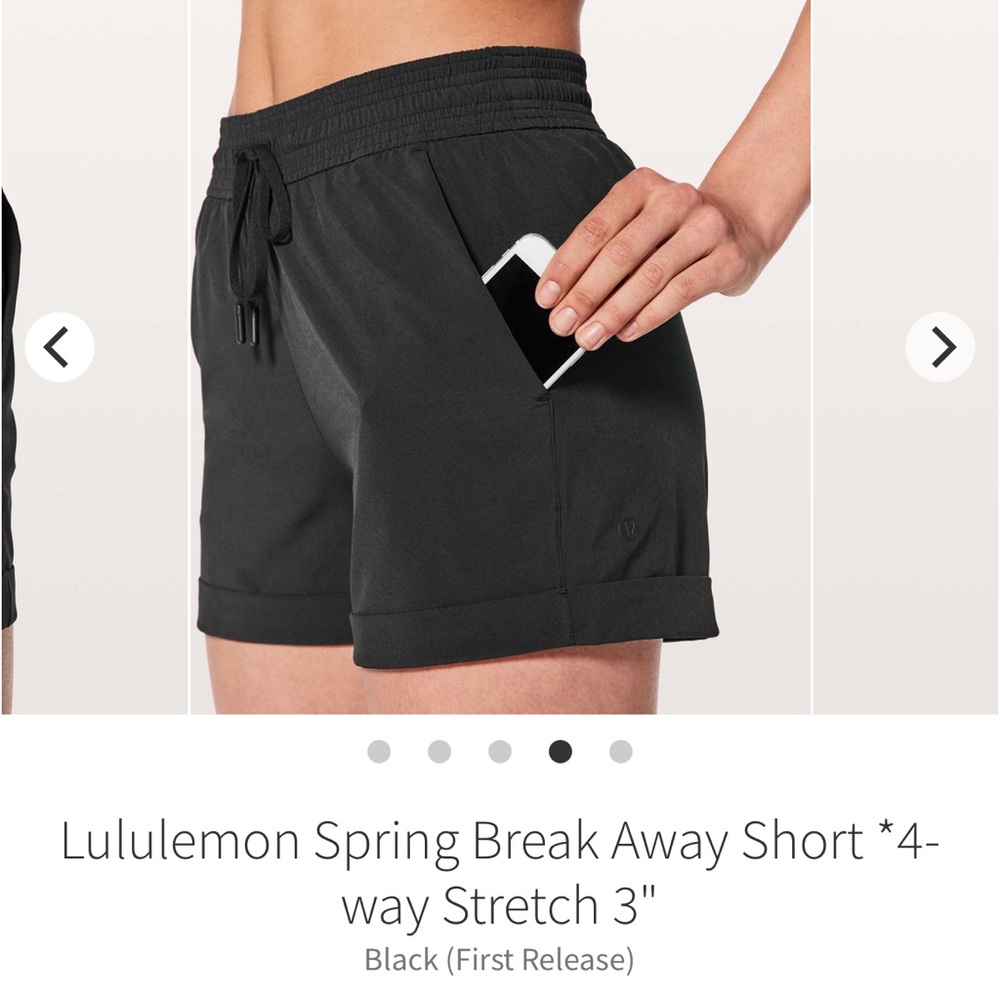lululemon athletica Black Spring Break Away Shorts
